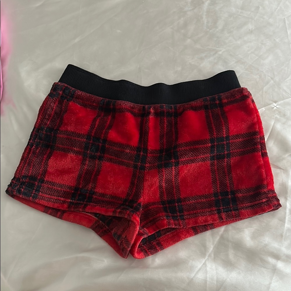 PINK Victoria's Secret Red and Black Plaid Shorts